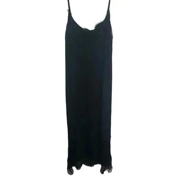 Bardot Black Shift Slip Midi Dress Lace Women's Size 6 - Picture 3 of 6